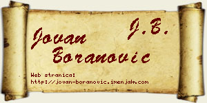 Jovan Boranović vizit kartica